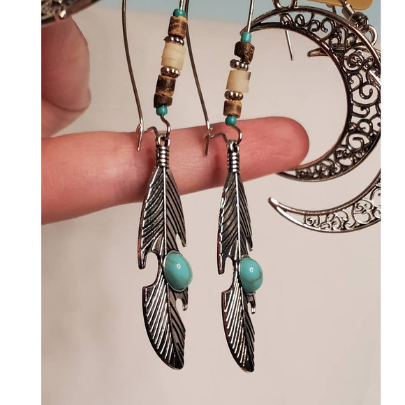 Boho Earring Earrings Set ~ 6 Pairs ~ Drop Dangle Earrings Studs - Picture 4 of 8